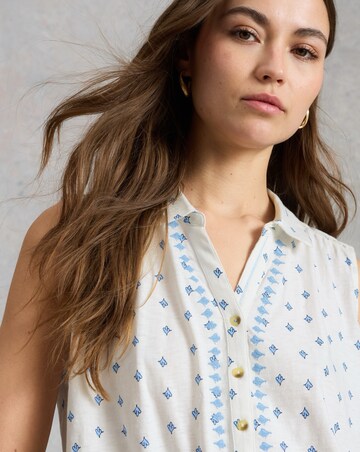 White Stuff Amy Emb Sleeveless Shirt