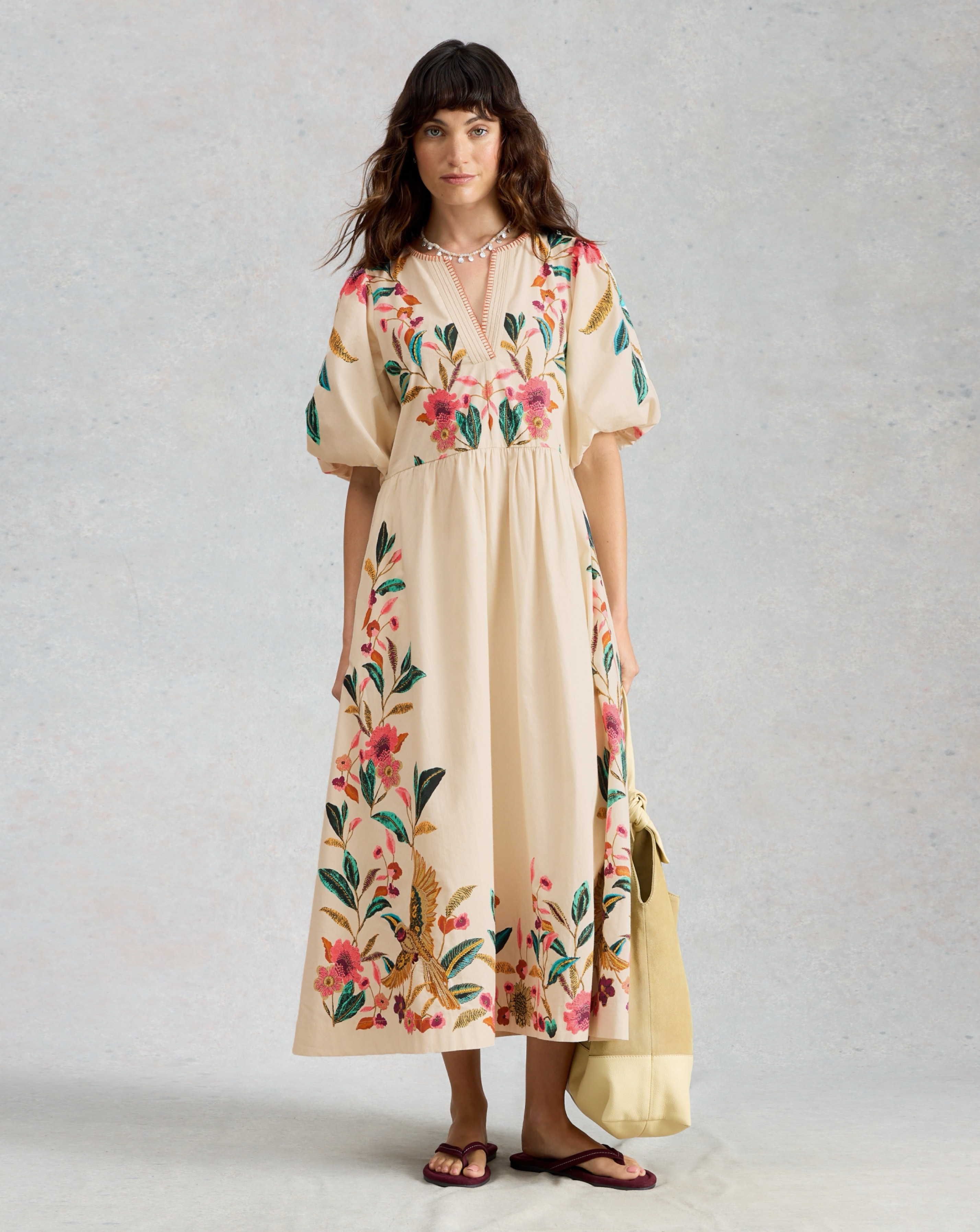 New In - White Stuff Maeve Embroidered Midi Dress