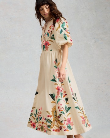 White Stuff Maeve Embroidered Midi Dress