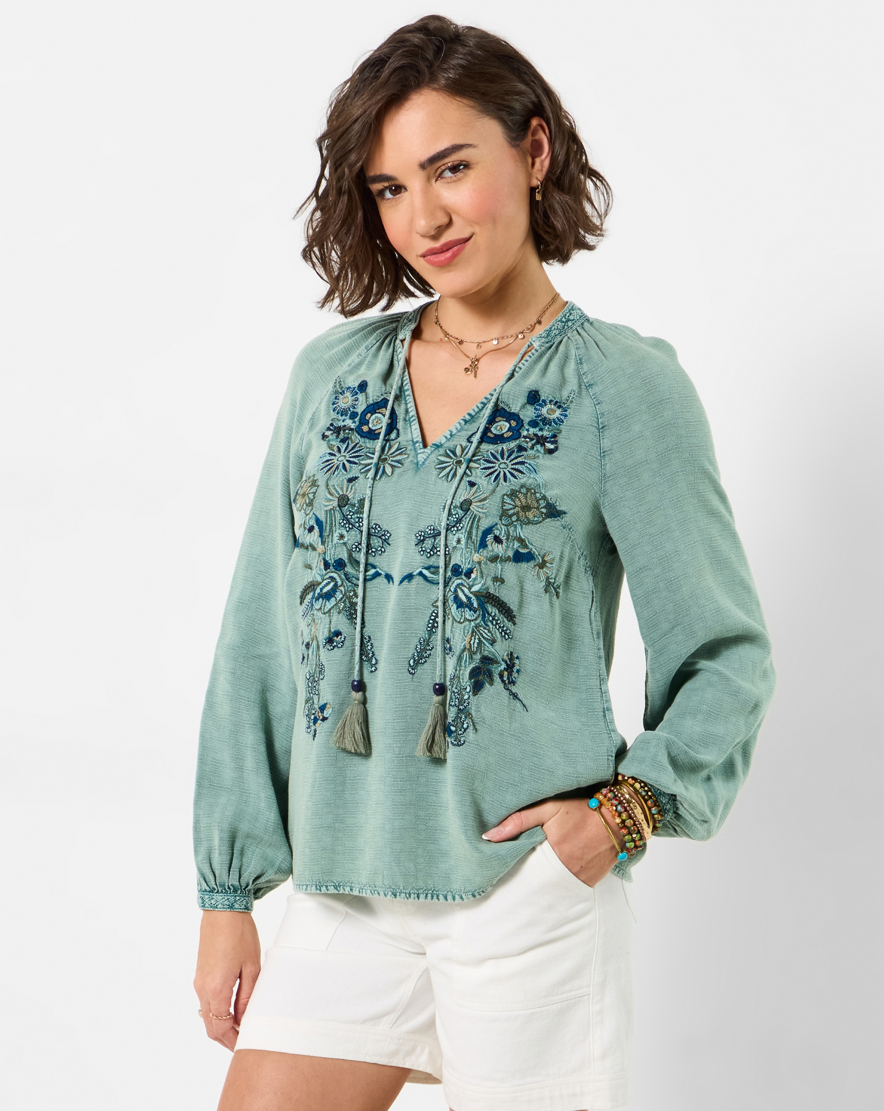 All In The Details Embroidered Top