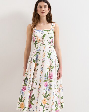 Phase Eight Lucia Linen Printed Hero Dress