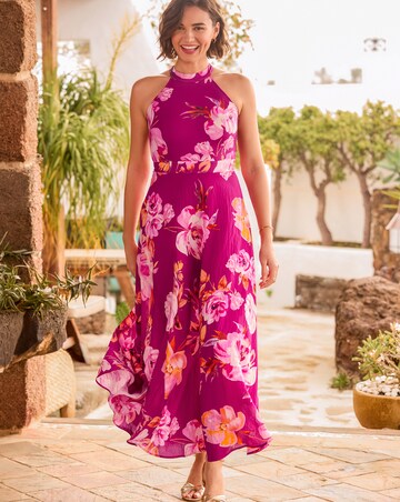 Joe Browns Lulu Floral Halter Neck Dress Petite