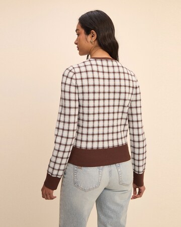 NOBODYS CHILD V-NECK CHECK JACQUARD CARDI