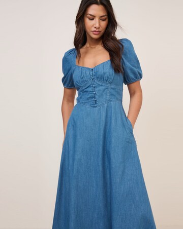 NOBODYS CHILD TULLA MIDI DENIM DRESS