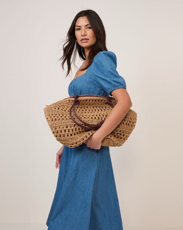NOBODYS CHILD TULLA MIDI DENIM DRESS