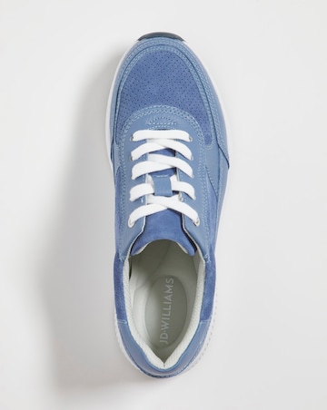Leather Lace Trainer - Wide Fit (E)