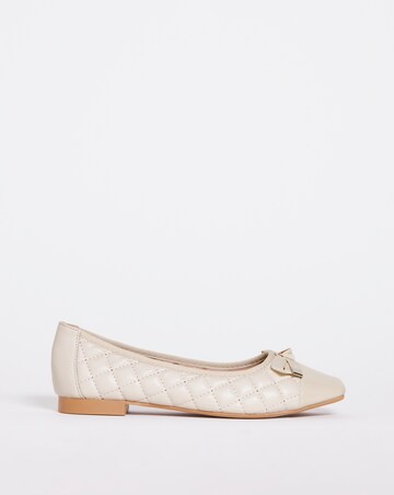 Quilted Square Toe Ballerina - Wide Fit (E)