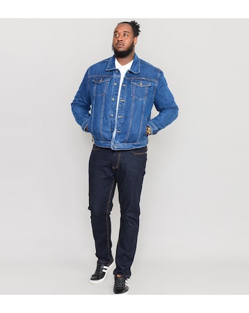 D555 Big & Tall Duke Trucker Style Western Denim Jacket - Blue