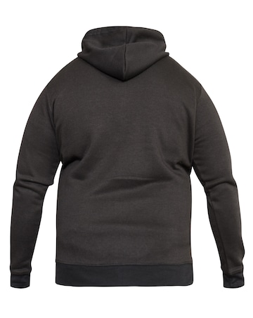 D555 Big & Tall Cantor Heavy Weight Zip Through Hoodie - Black