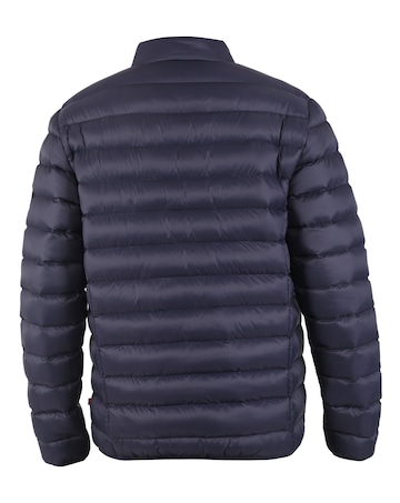 D555 Big & Tall Rowland Puffer Jacket with Sleeve Patch - Navy