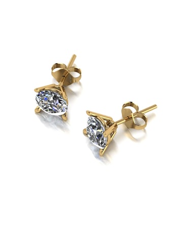 Moissanite 2ct Total 9ct gold Stud Earrings