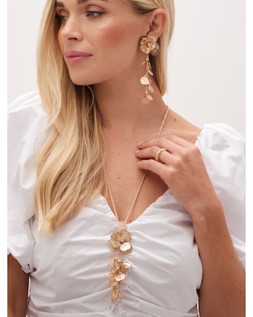 Mood Gold Crystal Laser Cut Statement Pendant Necklace