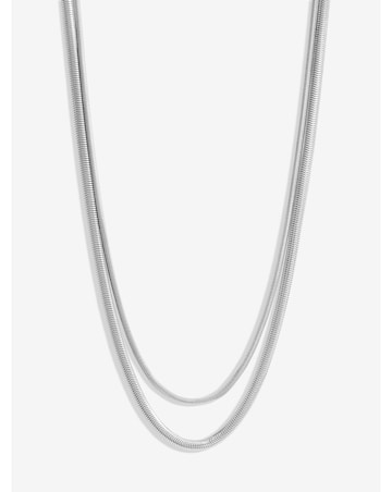 Jon Richard Silver Plated Double Row Snake Chain Necklace
