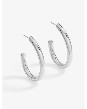 Mood Silver Polished Simple Large Hoop Earrings