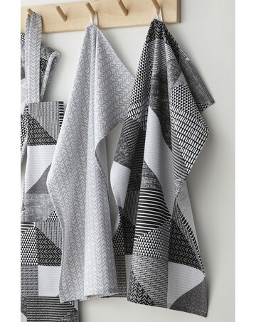 Catherine Lansfield Larsson Geo Cotton Kitchen Tea Towel Pair