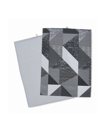 Catherine Lansfield Larsson Geo Cotton Kitchen Tea Towel Pair