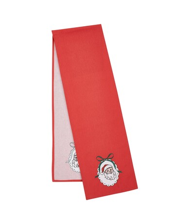 Catherine Lansfield Christmas Vintage Stripe Embroidered Dining Table Runner