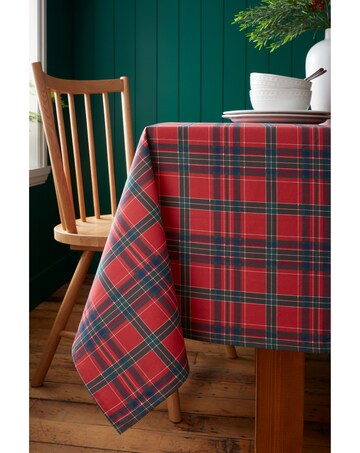 Catherine Lansfield Christmas Tartan Check Cotton Table Cloth