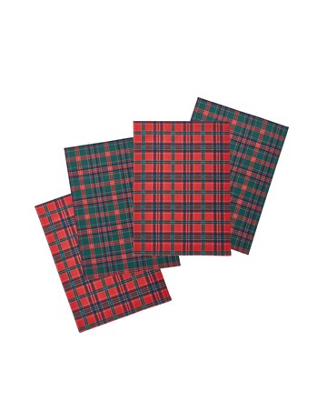 Catherine Lansfield Christmas Tartan Check Kitchen Tea Towel 4 Pack