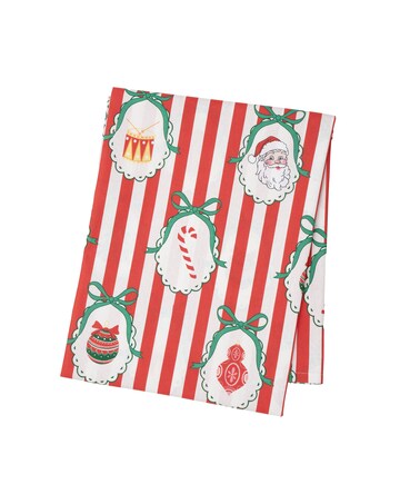 Catherine Lansfield Christmas Vintage Stripe Cotton Table Cloth