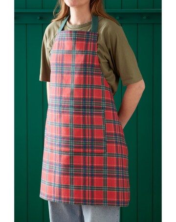 Catherine Lansfield Christmas Tartan Check Cotton Kitchen Adult Apron
