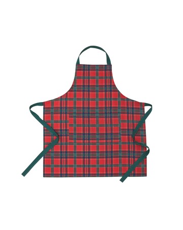 Catherine Lansfield Christmas Tartan Check Cotton Kitchen Adult Apron