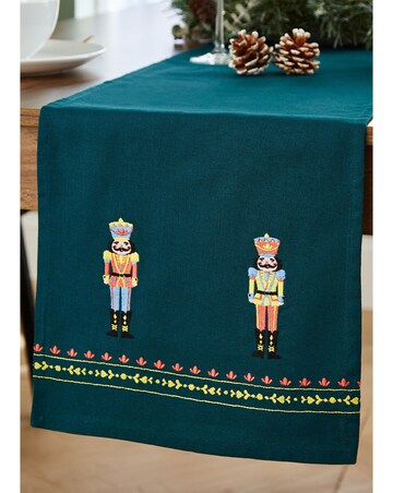 Catherine Lansfield Christmas Nutcracker Embroidered Cotton Dining Table Runner