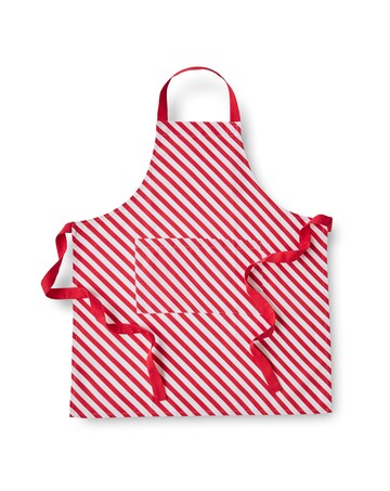 Catherine Lansfield Christmas Candy Cane Cotton Kitchen Adult Apron