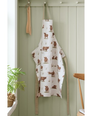 Catherine Lansfield Angus Highland Cow Cotton Kitchen Adult Apron