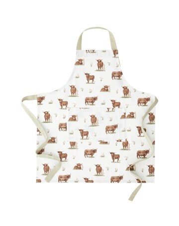 Catherine Lansfield Angus Highland Cow Cotton Kitchen Adult Apron