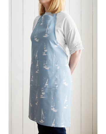 Catherine Lansfield Salcombe Boats Cotton Kitchen Adult Apron Blue