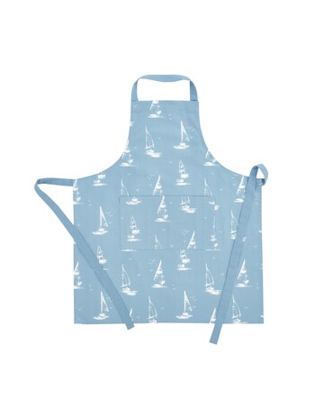 Catherine Lansfield Salcombe Boats Cotton Kitchen Adult Apron Blue