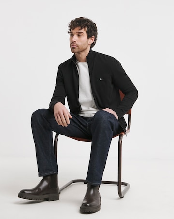 Calvin Klein Cotton Silk Blend Zip Through Knit - Black