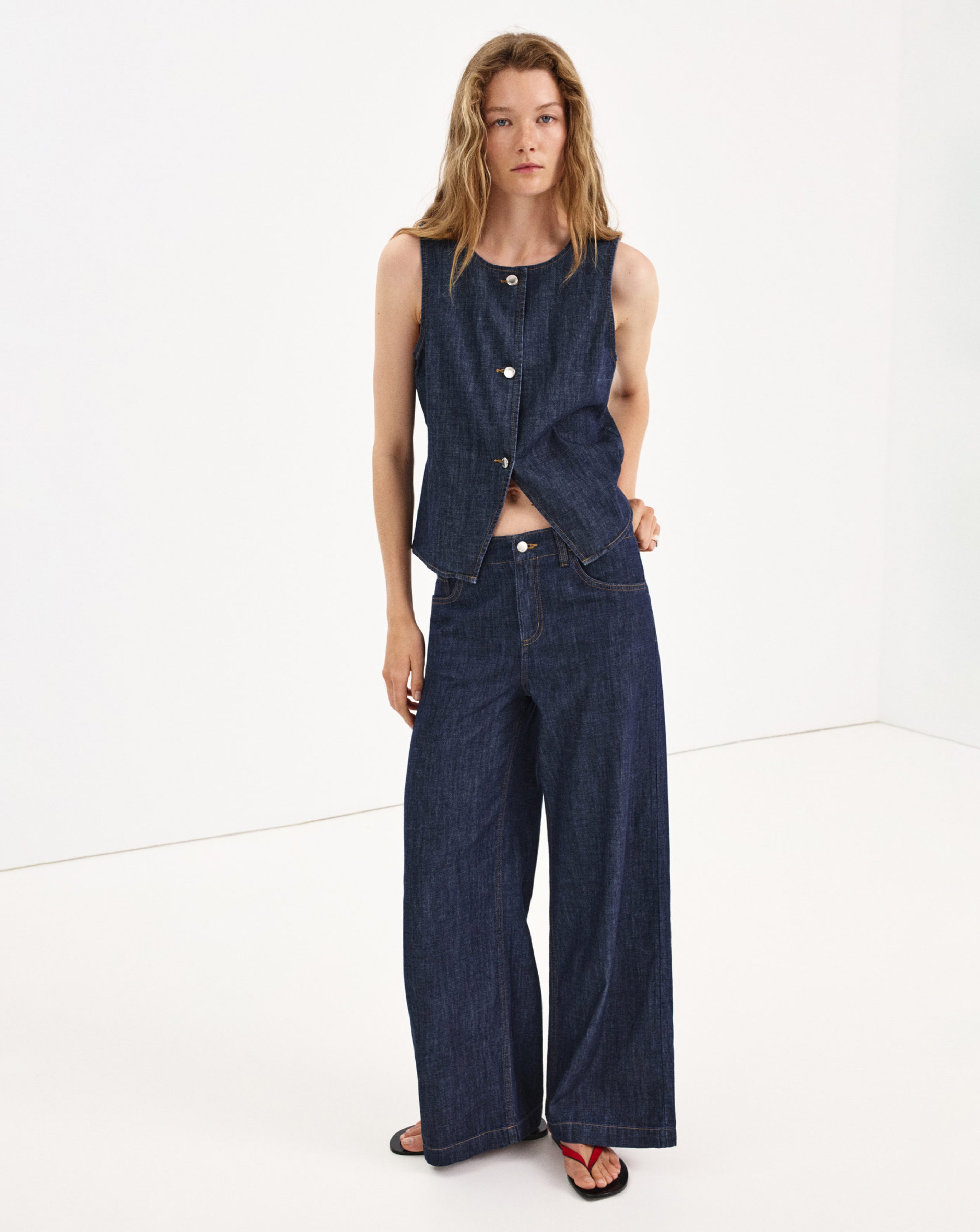 New In - Mango Wide Leg Rinse-Wash Jeans