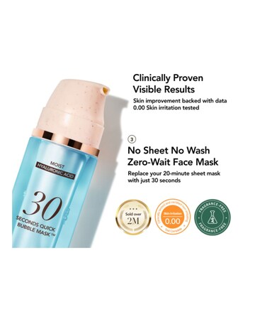 Menokin 30 Seconds Moisturising Hyaluronic Acid No Rinse Bubble Mask 95ml