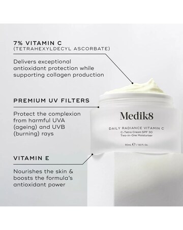 Medik8 Daily Radiance Vitamin C C-Tetra Cream SPF 30 Two-in-One Moisturiser