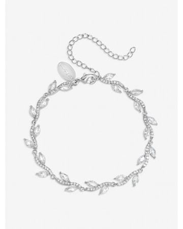 Jon Richard Silver Plated Pave Wave Leaf Bracelet