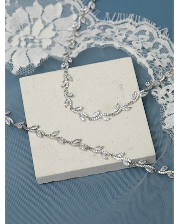 Jon Richard Silver Plated Pave Wave Leaf Bracelet