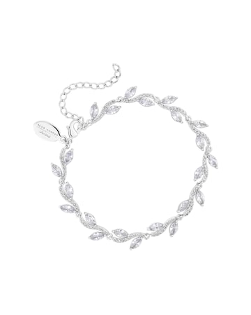 Jon Richard Silver Plated Pave Wave Leaf Bracelet