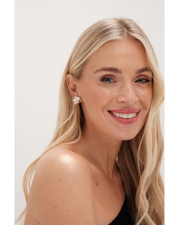 Jon Richard Gold Plated Clustered Pearl Stud Earrings