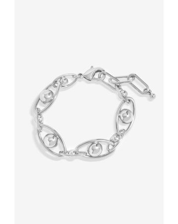 Jon Richard Silver Plated Polished Orb Chain Bracelet