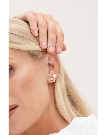 Mood Gold Pearl & Crystal Core Stud Earrings - PacK Of 3