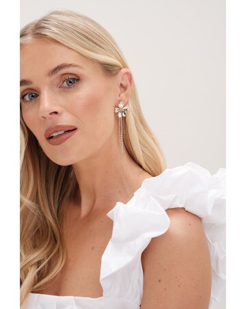 Mood Two Tone Flower Cupchain Drop Earrings