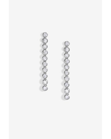 Jon Richard Rhodium Plated Cubic Zirconia Tennis Earrings