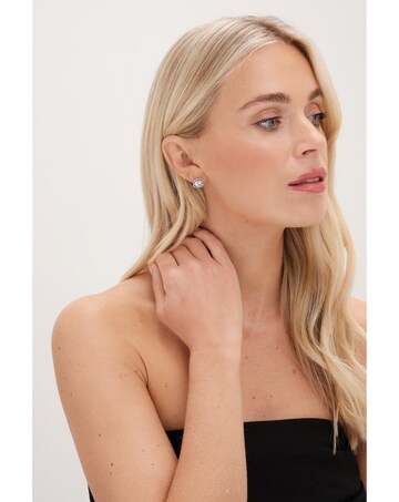 Jon Richard Rhodium Plated Cubic Zirconia Tennis Earrings
