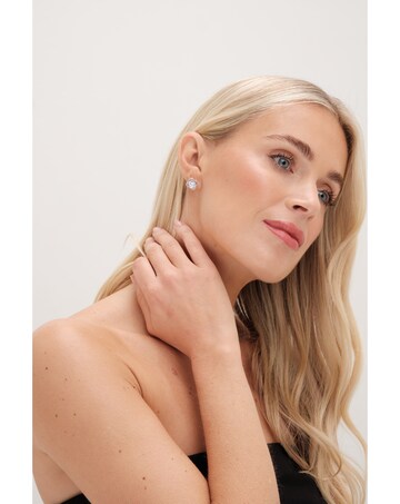 Jon Richard Rhodium Plated Cubic Zirconia Tennis Earrings