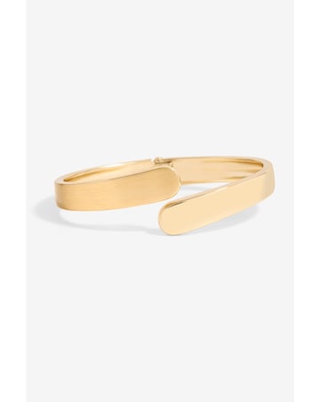 Jon Richard Gold Plated Polished Satin Open Hinge Bangle