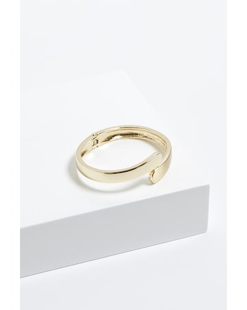Jon Richard Gold Plated Polished Satin Open Hinge Bangle
