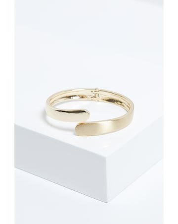 Jon Richard Gold Plated Polished Satin Open Hinge Bangle
