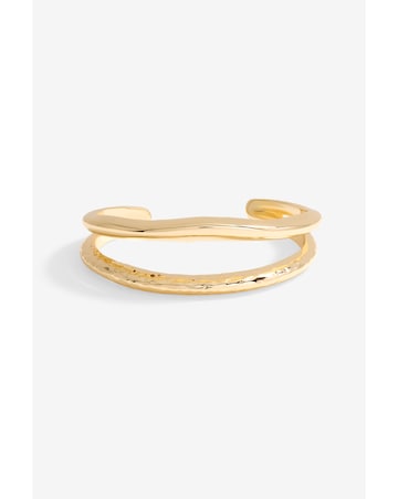 Jon Richard Gold Plated Hammered And Polished Cuff